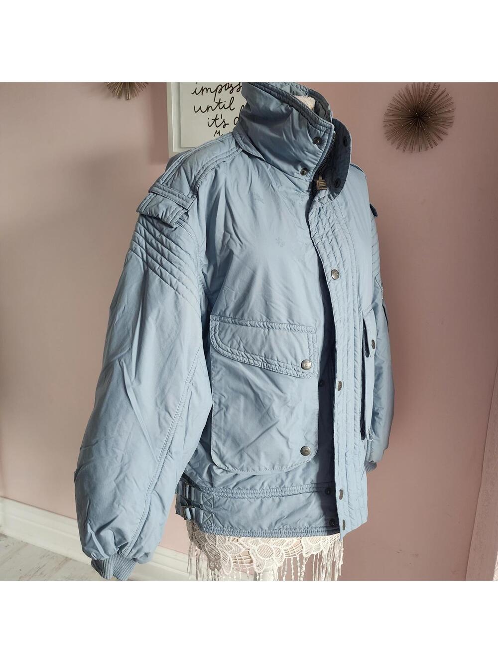 Peter Steinbronn Sport Couture Ski Jacket Baby Blue Austria Puffer Coat XL EUC